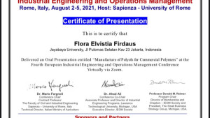 Mahasiswi FTI Universitas Jayabaya dalam IEOM Society International 4th European Conference